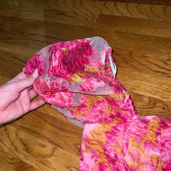 Lulu's Pink and Orange Floral Dress - Picture 3 of 6